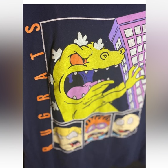 Rugrats nickelodeon Reptar Purple Building graphic T-shirt Medium Unisex - Picture 2 of 3